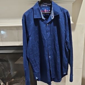 Robert Graham Navy Blue Casual Button Down Shirt